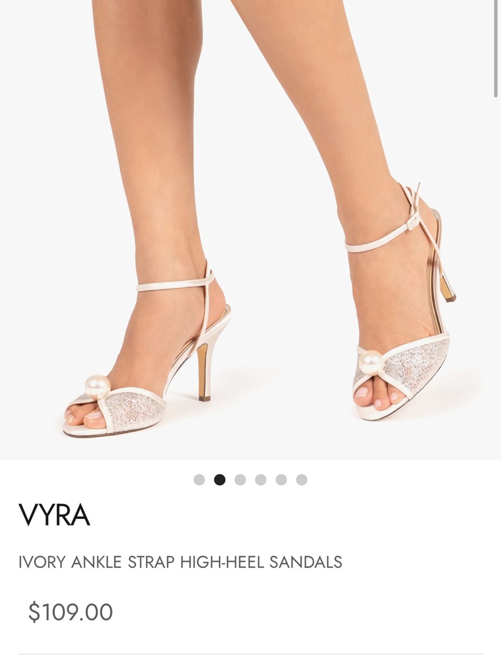 Nina Ivory Pearl Accent Ankle-Strap Heels